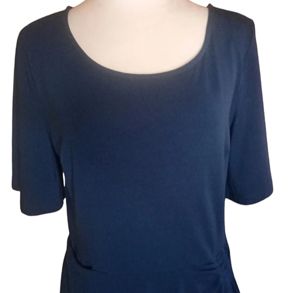 Betabrand Teal Green Erin Flutter Sleeve Peplum Blouse Pocket Size Medium - Picture 2 of 9